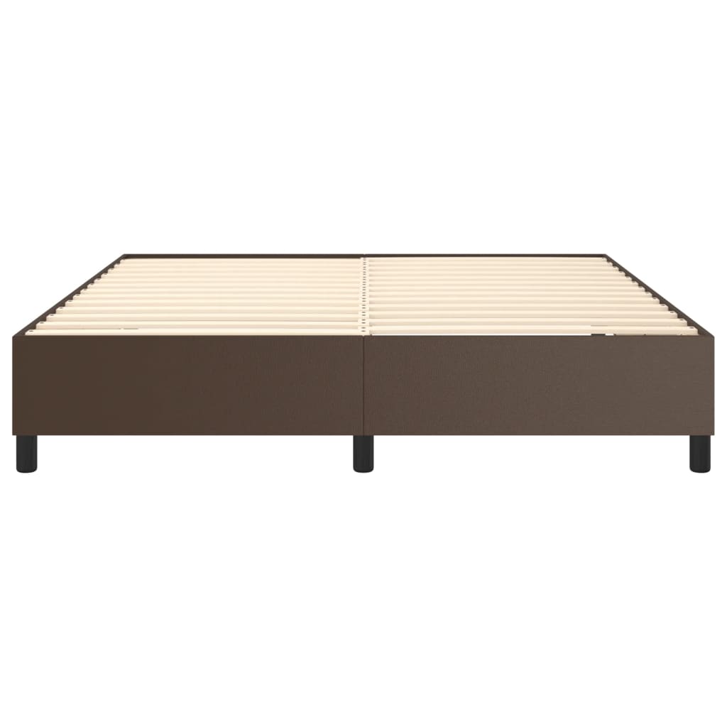 Boxspringbett Braun 160x200 cm Kunstleder