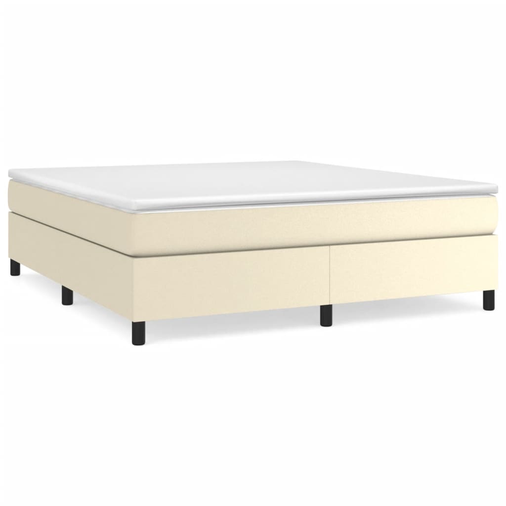 Boxspringbett Creme 180x200 cm Kunstleder