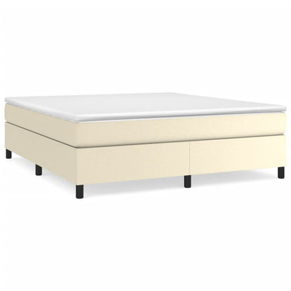 Boxspringbett Creme 180x200 cm Kunstleder