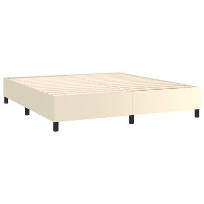 Boxspringbett Creme 180x200 cm Kunstleder