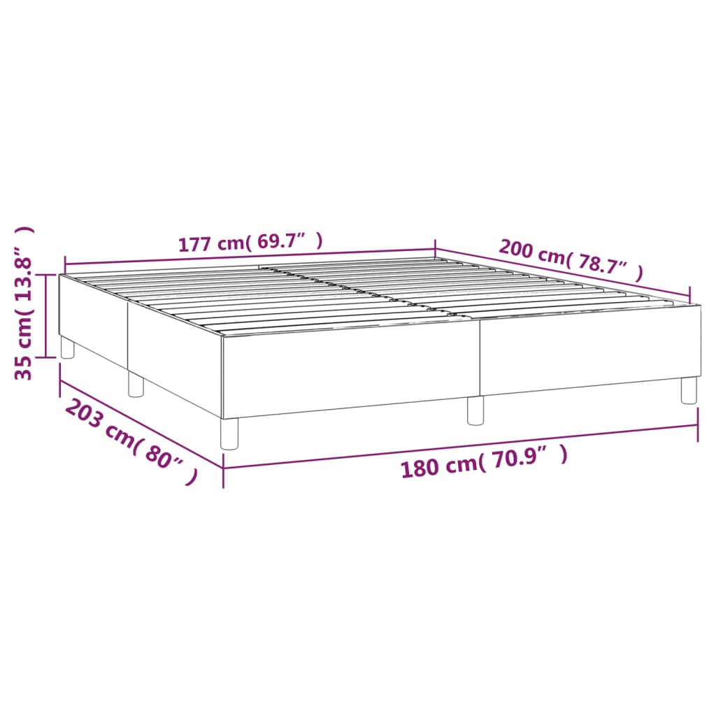 Boxspringbett Creme 180x200 cm Kunstleder