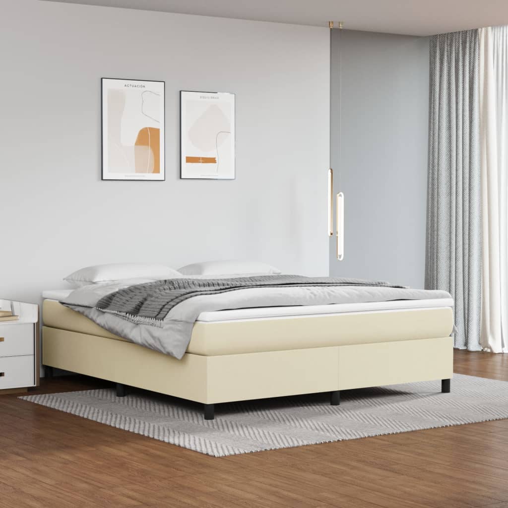 Boxspringbett Creme 180x200 cm Kunstleder