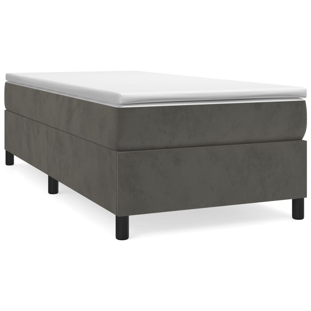 Boxspringbett Dunkelgrau 90x190 cm Samt