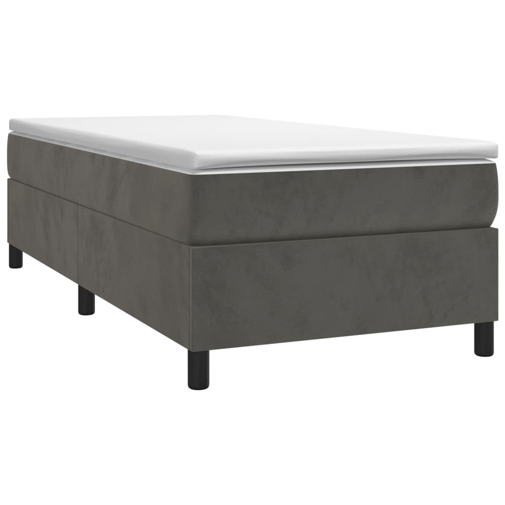 Boxspringbett Dunkelgrau 90x190 cm Samt