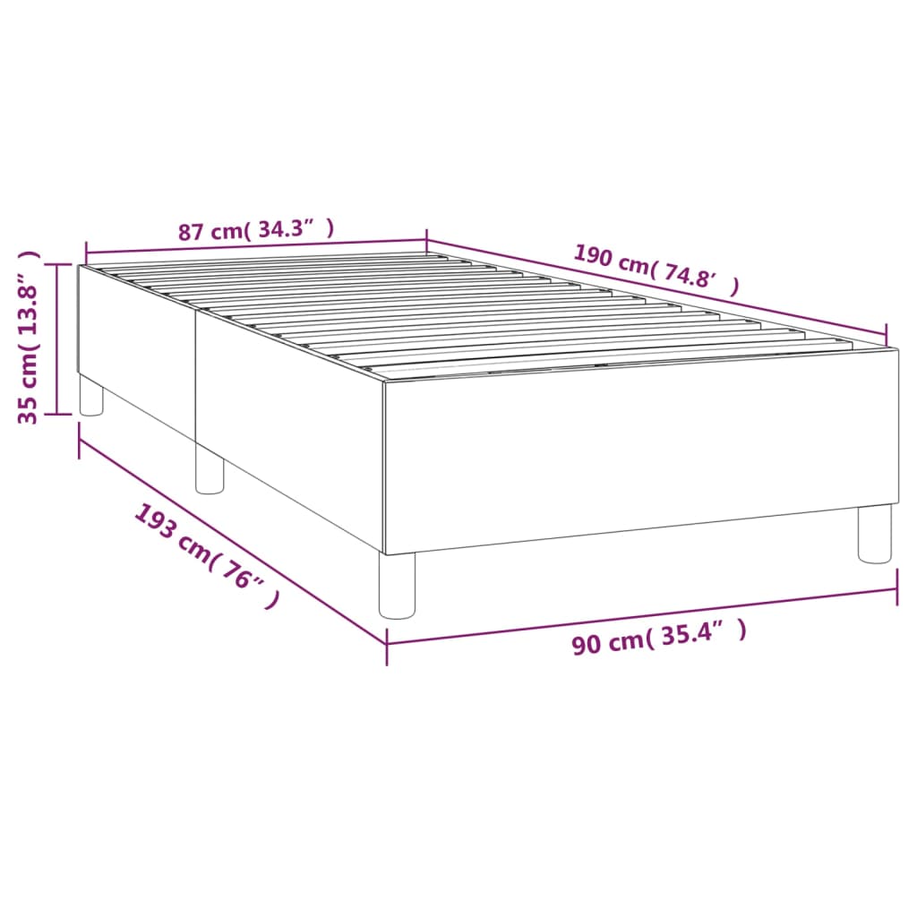 Boxspringbett Dunkelgrau 90x190 cm Samt