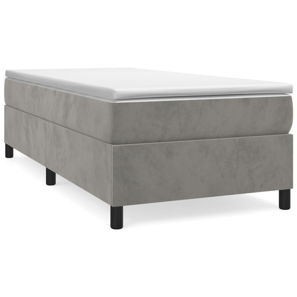 Boxspringbett Hellgrau 90x200 cm Samt