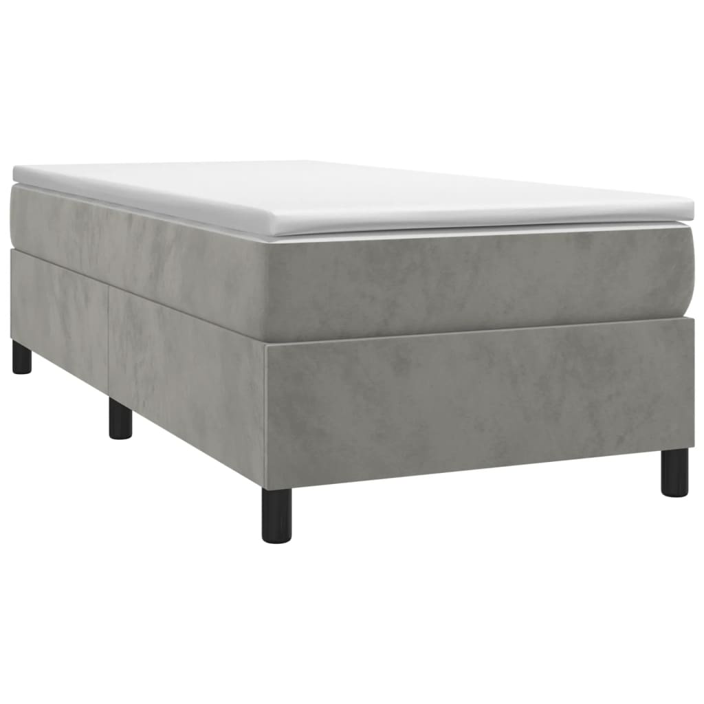 Boxspringbett Hellgrau 90x200 cm Samt