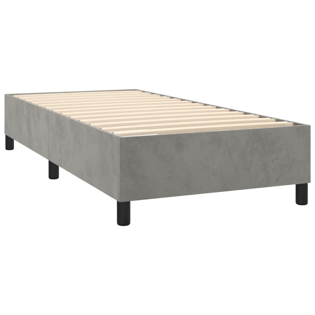 Boxspringbett Hellgrau 90x200 cm Samt