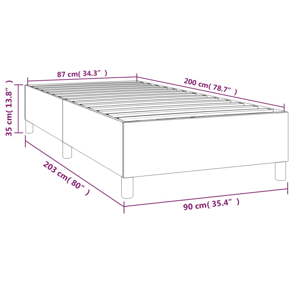 Boxspringbett Hellgrau 90x200 cm Samt