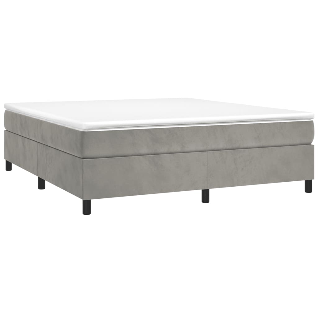 Boxspringbett Hellgrau 160x200 cm Samt