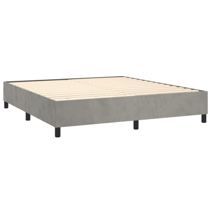 Boxspringbett Hellgrau 160x200 cm Samt