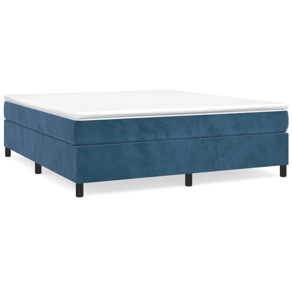 Boxspringbett Dunkelblau 180x200 cm Samt