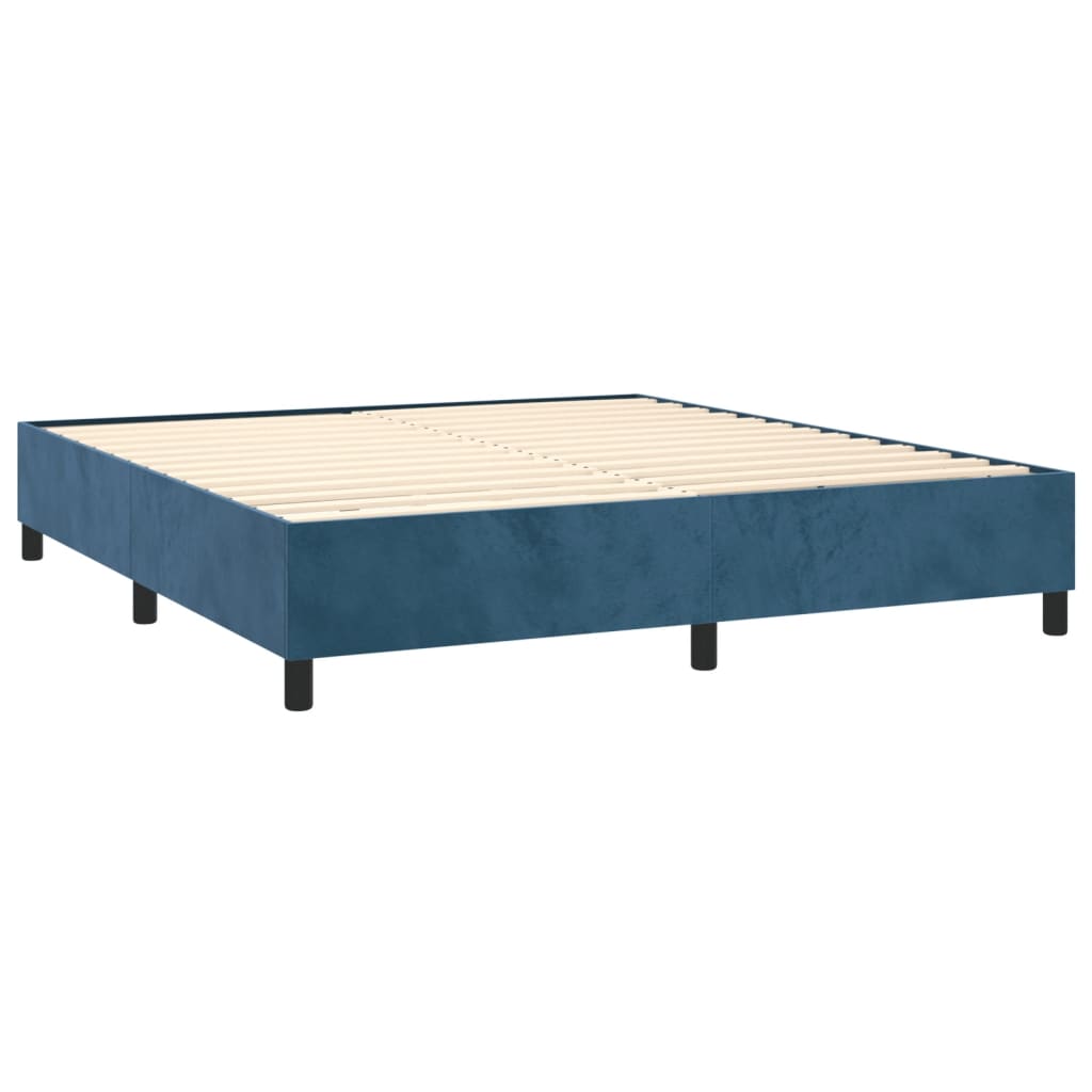 Boxspringbett Dunkelblau 180x200 cm Samt