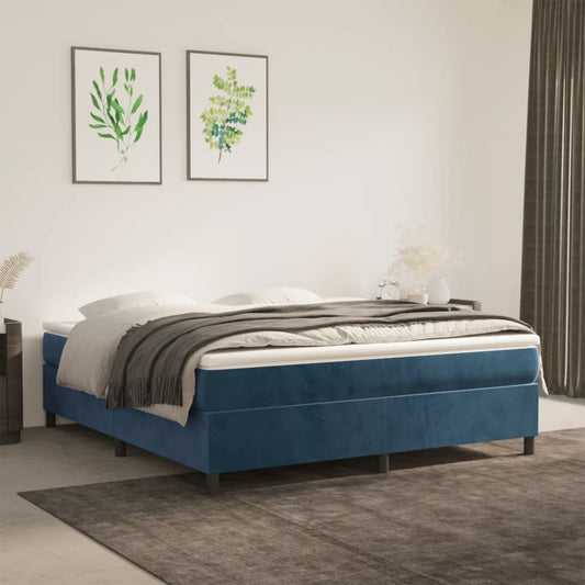 Boxspringbett Dunkelblau 180x200 cm Samt