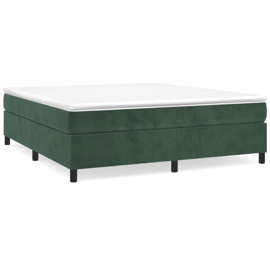 Boxspringbett Dunkelgrün 200x200 cm Samt