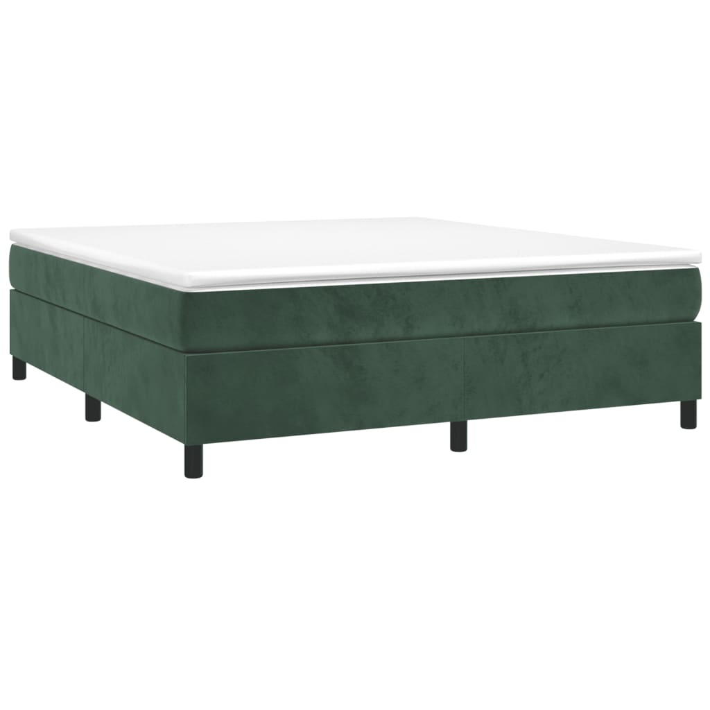 Boxspringbett Dunkelgrün 200x200 cm Samt