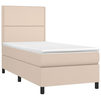 Boxspringbett mit Matratze & LED Cappuccino-Braun 80x200cm