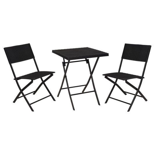 3-tlg. Garten-Bistro-Set Rattan-Optik