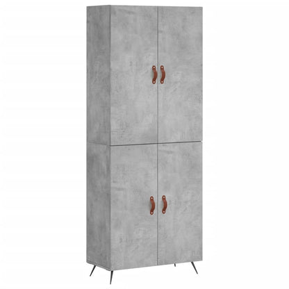 Buffet haut gris béton 69,5x34x180 cm en bois