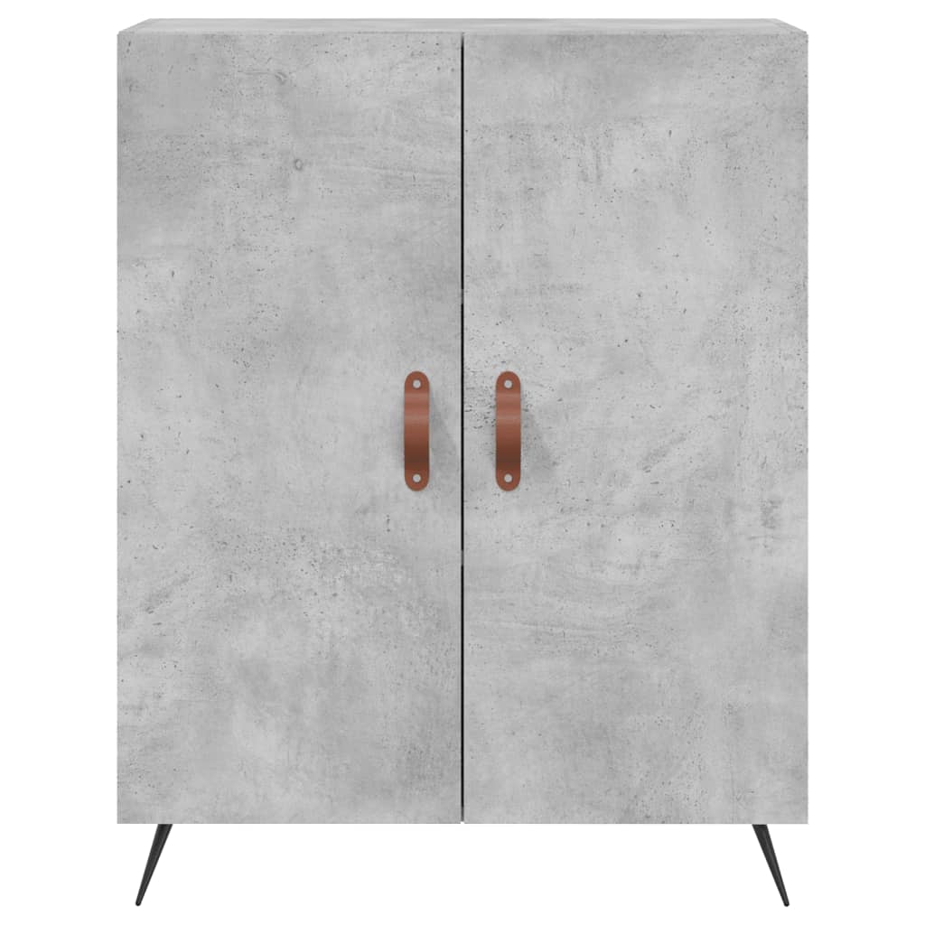 Buffet haut gris béton 69,5x34x180 cm en bois