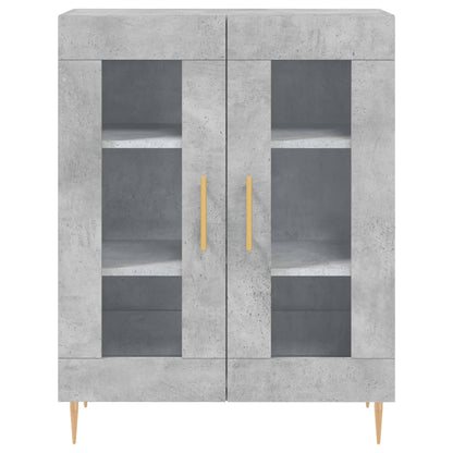 Buffet haut gris béton 69,5x34x180 cm en bois