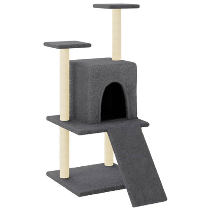 Arbre à chat avec griffoir en sisal gris foncé 110 cm