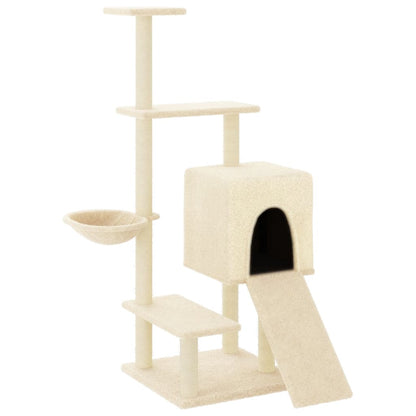 Arbre à chat avec griffoir en sisal crème 130,5 cm