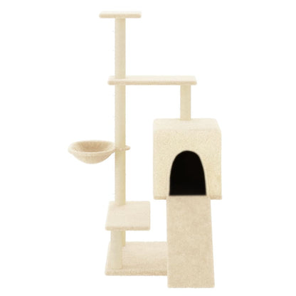 Arbre à chat avec griffoir en sisal crème 130,5 cm