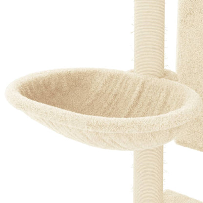 Arbre à chat avec griffoir en sisal crème 130,5 cm