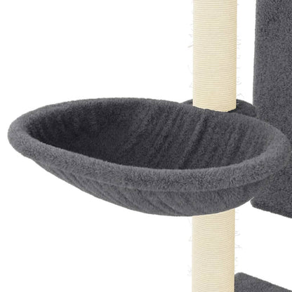 Arbre à chat avec griffoir en sisal gris foncé 130,5 cm