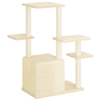 Rascador con postes rascadores de sisal crema 97,5 cm