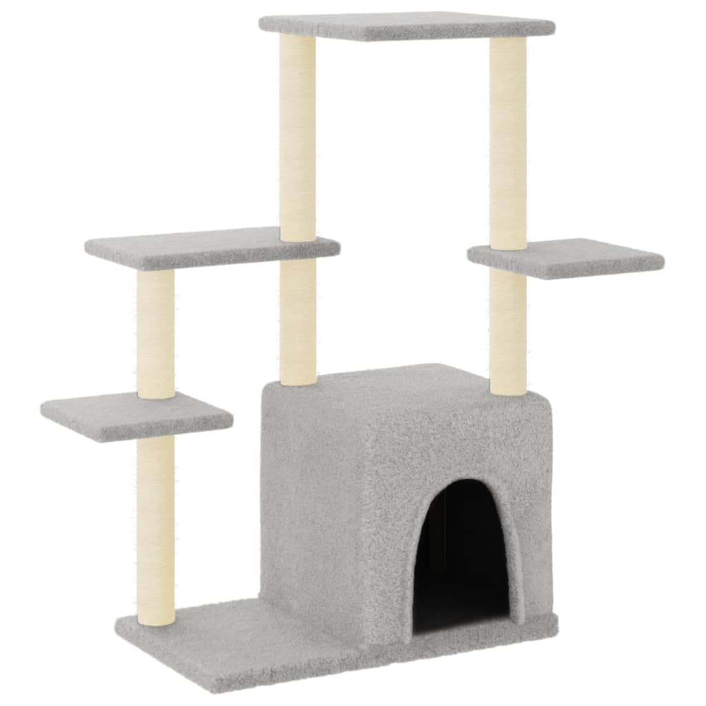 Arbre à chat avec griffoir en sisal gris clair 97,5 cm