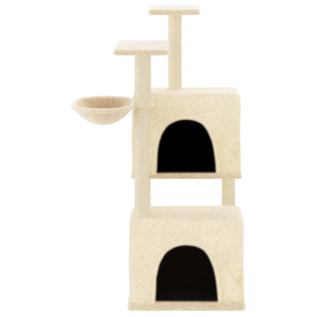 Arbre à chat avec griffoir en sisal crème 122 cm