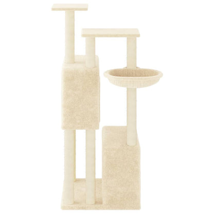 Arbre à chat avec griffoir en sisal crème 122 cm