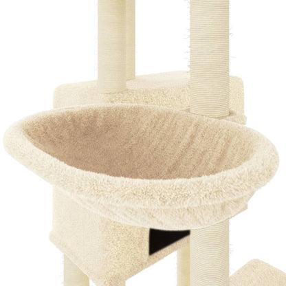 Arbre à chat avec griffoir en sisal crème 122 cm