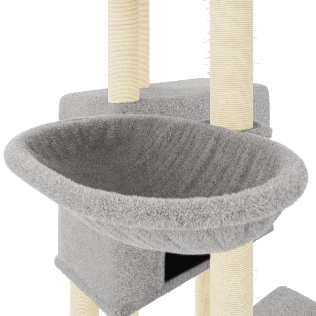 Arbre à chat avec griffoir en sisal gris clair 122 cm