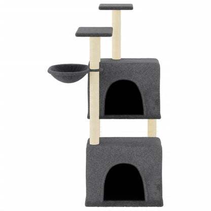 Arbre à chat avec griffoir en sisal gris foncé 122 cm