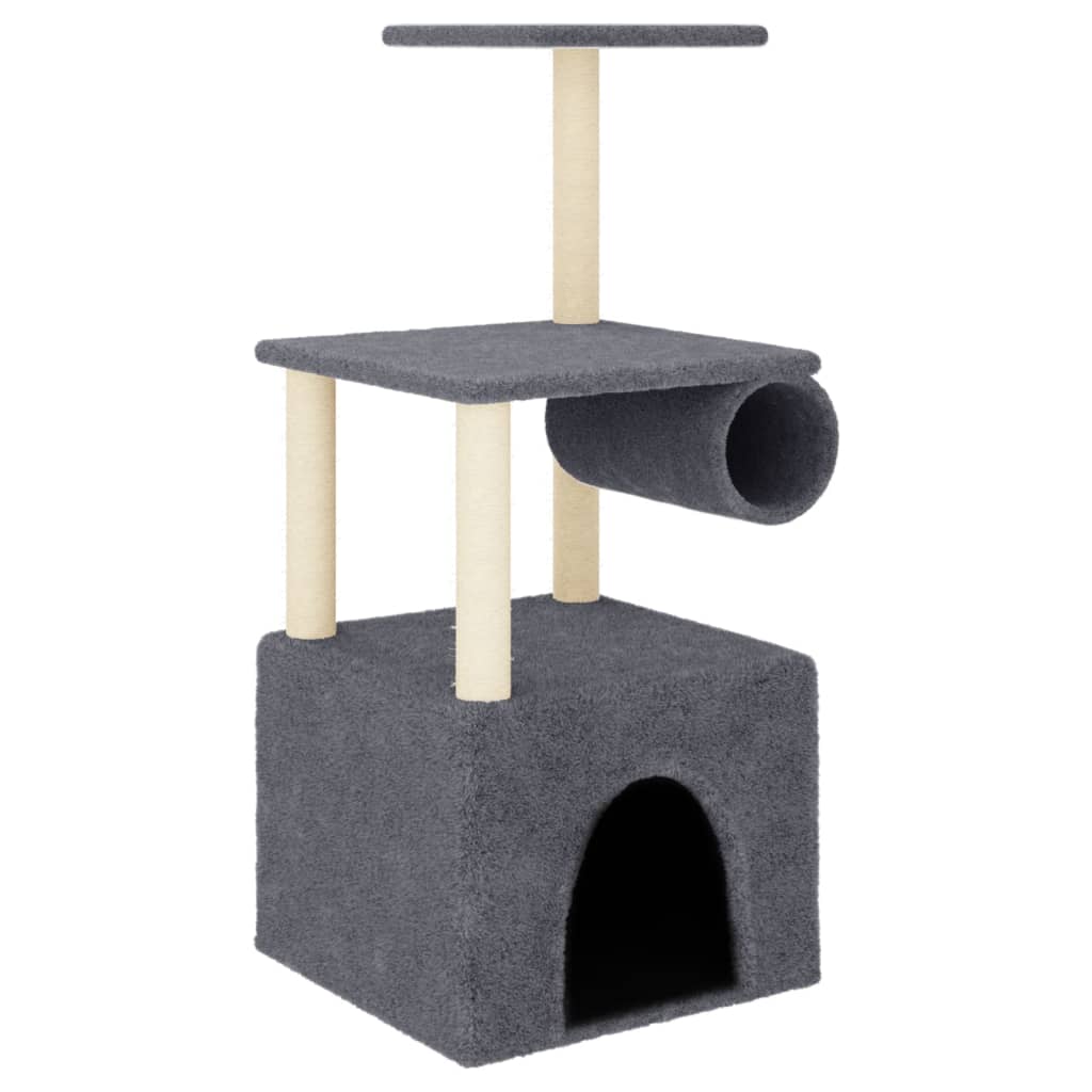 Arbre à chat avec griffoir en sisal gris foncé 109,5 cm