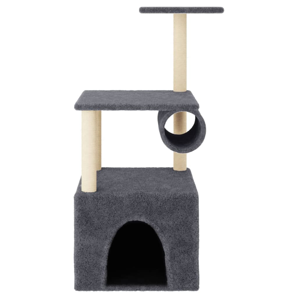 Arbre à chat avec griffoir en sisal gris foncé 109,5 cm