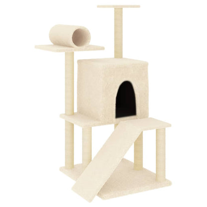 Arbre à chat avec griffoir en sisal crème 110,5 cm