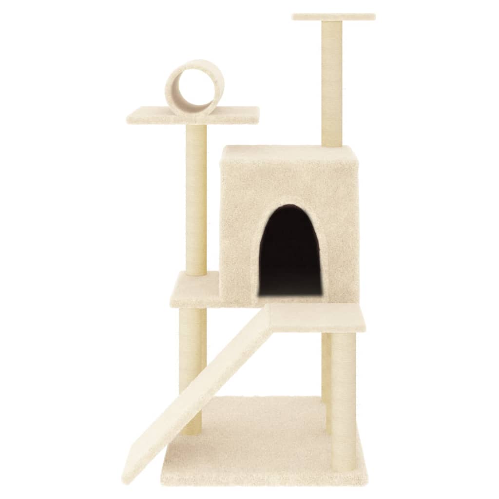 Arbre à chat avec griffoir en sisal crème 110,5 cm