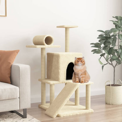 Arbre à chat avec griffoir en sisal crème 110,5 cm