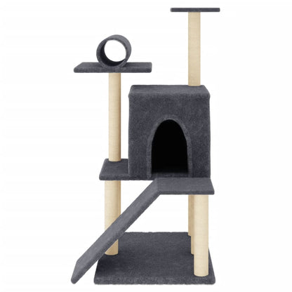 Arbre à chat avec griffoir en sisal gris foncé 110,5 cm