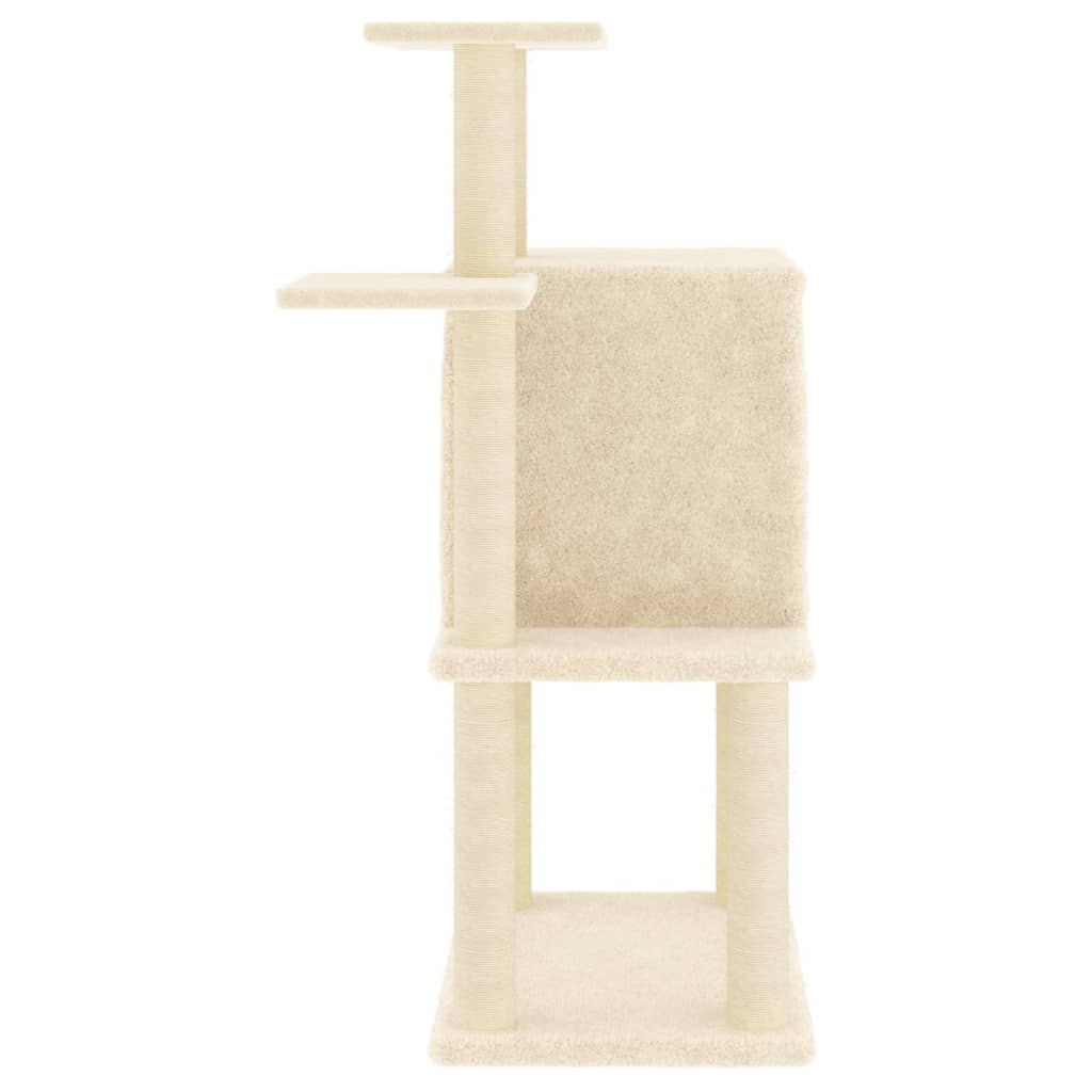 Arbre à chat avec griffoir en sisal crème 97 cm