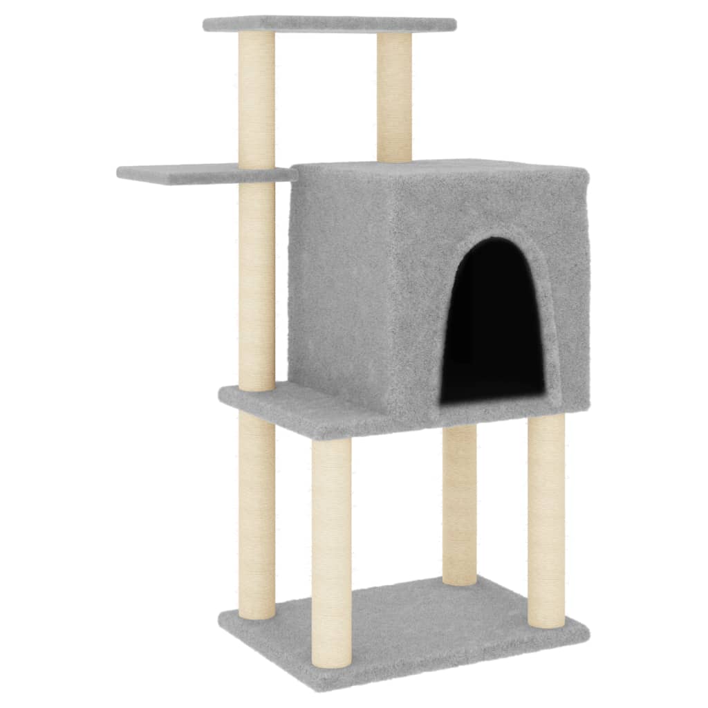 Arbre à chat avec griffoir en sisal gris clair 97 cm