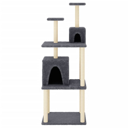 Arbre à chat avec griffoir en sisal gris foncé 167 cm