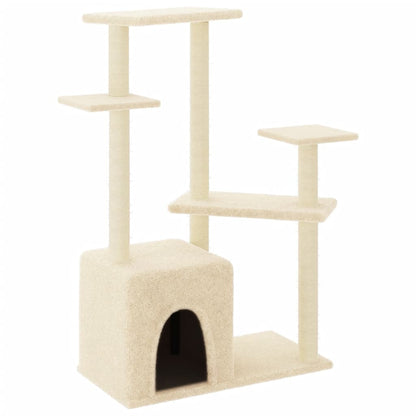 Arbre à chat avec griffoir en sisal crème 107,5 cm