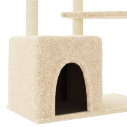 Arbre à chat avec griffoir en sisal crème 107,5 cm