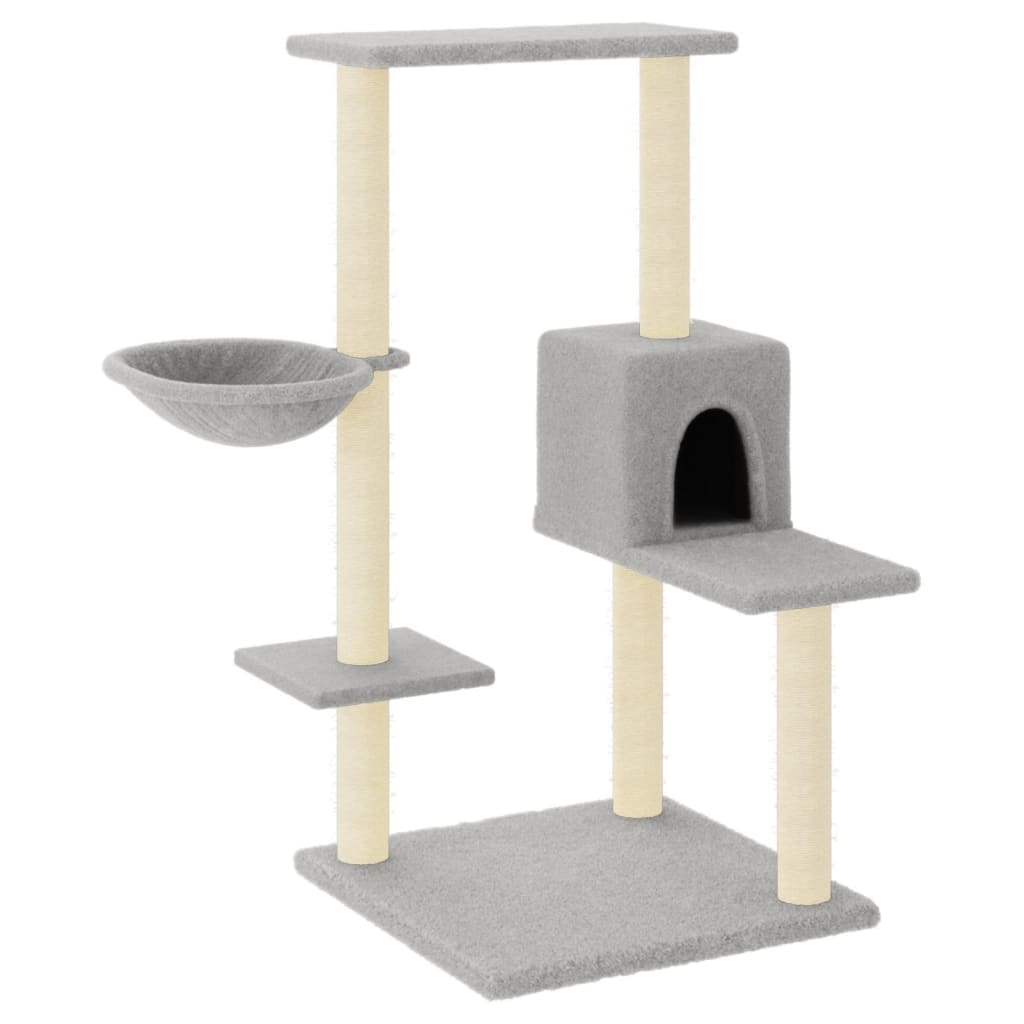 Arbre à chat avec griffoir en sisal gris clair 95 cm