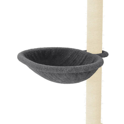 Rascador con postes rascadores de sisal gris oscuro 95 cm